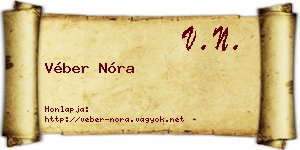 Véber Nóra névjegykártya